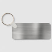 Handtekening Monogram Zilver Folie Dun Rechthoek Sleutelhanger (Achterkant)