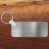 Handtekening Monogram Zilver Folie Dun Rechthoek Sleutelhanger (Achterkant)