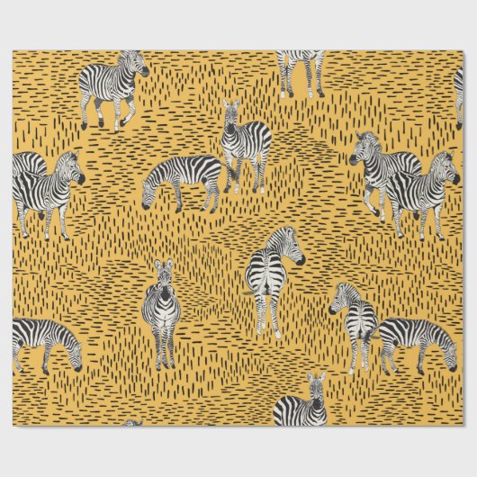 Handtekening naadloos patroon zonder Zebra met lij Cadeaupapier (Vlak)