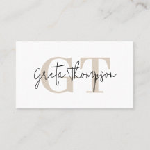 Handtekening naam Beige Monogram Minimalist