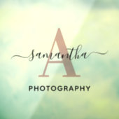 Handtekening Naam Roos Goud Monogram Logo Raamsticker (Vel 3)