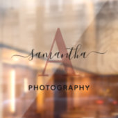 Handtekening Naam Rose Goud Monogram Logo Raamsticker (Vel 2)