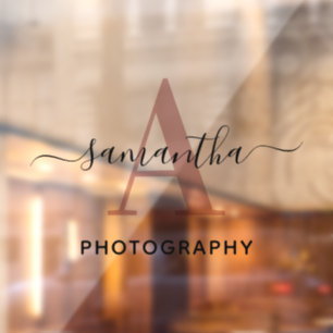 Handtekening Naam Rose Goud Monogram Logo Raamsticker