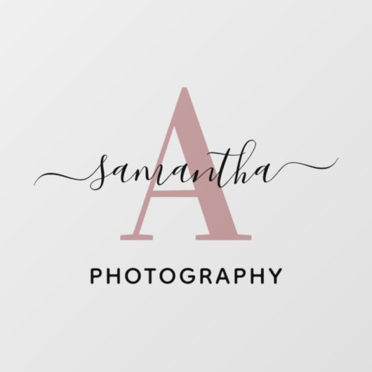 Handtekening Naam Rose Goud Monogram Logo Raamsticker (Vel)