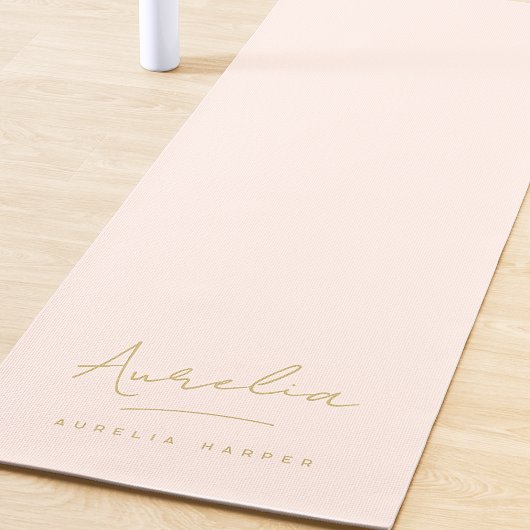 Handtekening Naam Simple Minimal Blush Pink Yoga M Yogamat
