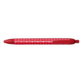 Handtekening Naam White Polka Dots Red Background Zwarte Inkt Pen (Achterkant)
