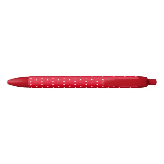 Handtekening Naam White Polka Dots Red Background Zwarte Inkt Pen (Achterkant)
