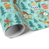 Handtekening Natuur van het winterskiën van wilde  Cadeaupapier (Rol Hoek)