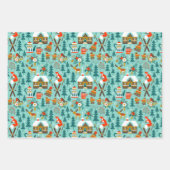 Handtekening Natuur van het winterskiën van wilde  Inpakpapier Vel (Voorkant 3)