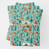 Handtekening Natuur van het winterskiën van wilde Inpakpapier Vel (In situ)