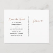 Handtekening | Nep roze gouden foto save the date Aankondigingskaart (Achterkant)