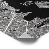 Handtekening New York City kaart zwart wit Poster (Hoek)