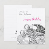 Handtekening Nieuwe beginnings Happy Birthday-kaar (Voorkant / Achterkant)