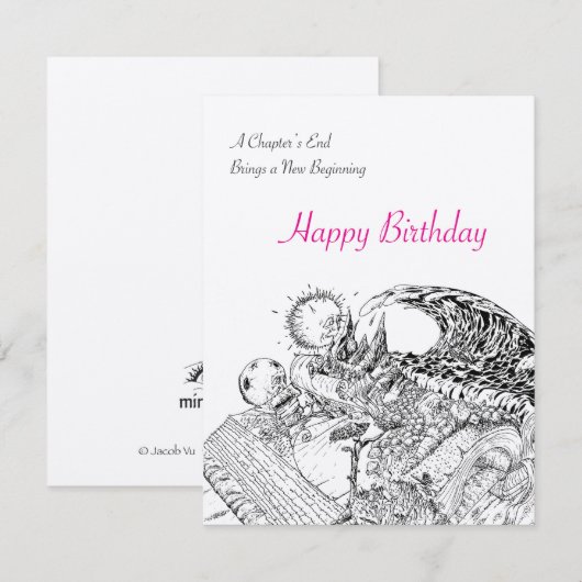 Handtekening Nieuwe beginnings Happy Birthday-kaar (Voorkant / Achterkant)