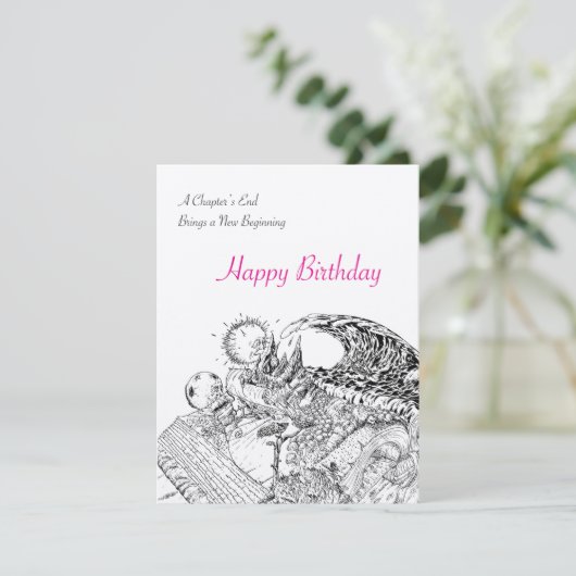 Handtekening Nieuwe beginnings Happy Birthday-kaar (Staand voorkant)