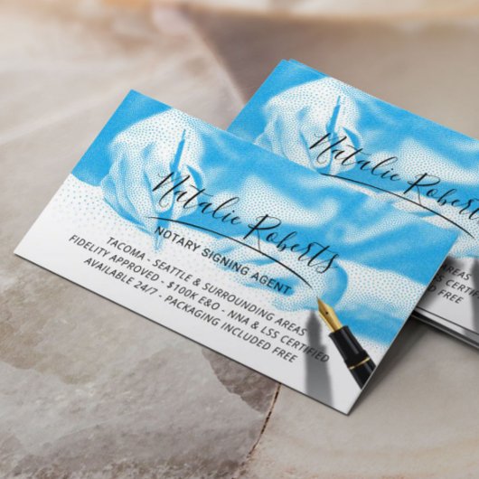 Handtekening Notarisch Ondertekening agent Blauw Visitekaartje
