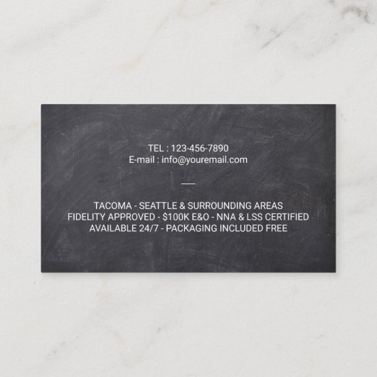 Handtekening notarisstempel visitekaartje (Achterkant)