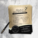 Handtekening notionele zegelmachine zwart/goud flyer<br><div class="desc">Notaris Stamp Loan Signing Agent Black & Gold Flyers.</div>