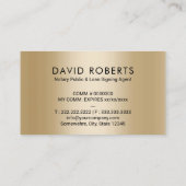 Handtekening notionele zegelmachine zwart/goud visitekaartje (Achterkant)