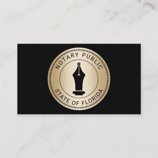 Handtekening notionele zegelmachine zwart/goud visitekaartje (Voorkant)