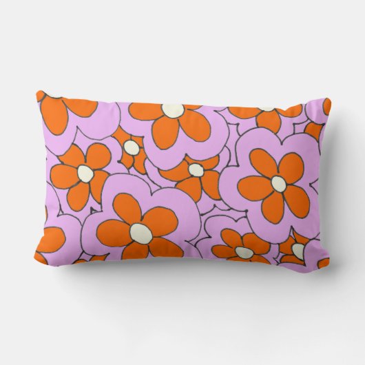 Handtekening Oranje en roze ventilatorontwerp Kussen (Achterkant)