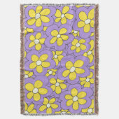 Handtekening Paars en geel ventilatorontwerp Deken (Voorkant Verticaal)