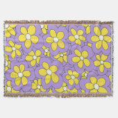 Handtekening Paars en geel ventilatorontwerp Deken (Voorkant)