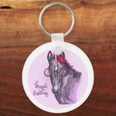 Handtekening paars Unicorn Sierkussen Beverage Sleutelhanger (Voorkant)