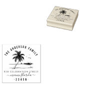 Handtekening palmboom | Familienaam Retouradres Rubberstempel (Gestempeld)