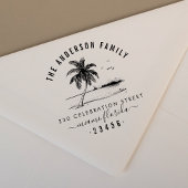 Handtekening palmboom | Familienaam Retouradres Rubberstempel