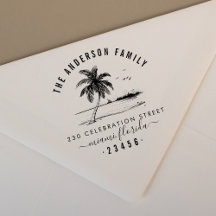 Handtekening palmboom | Familienaam Retouradres
