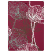 Handtekening papavers op rood klembord (Achterkant)