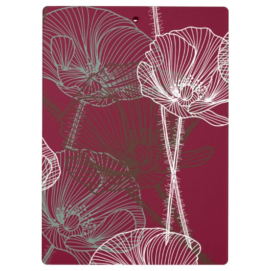 Handtekening papavers op rood klembord (Achterkant)