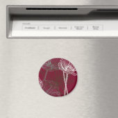 Handtekening papavers op rood magneet (Insitu (Vaatwasser))