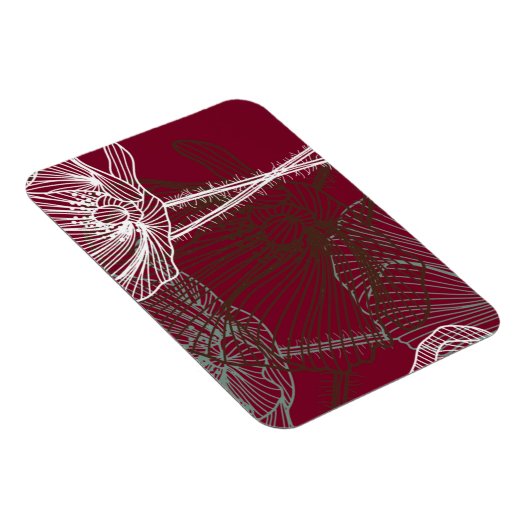 Handtekening papavers op rood magneet (Rechterzijde)