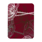 Handtekening papavers op rood magneet (Verticaal)