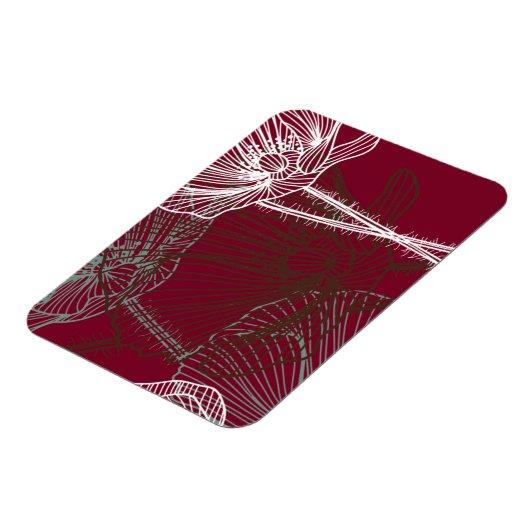 Handtekening papavers op rood magneet (Linkerzijde)