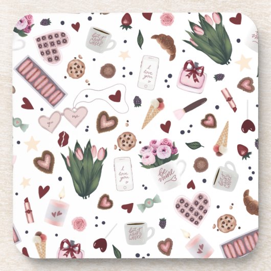 Handtekening patroon Valentijn Bier Onderzetter (Voorkant)