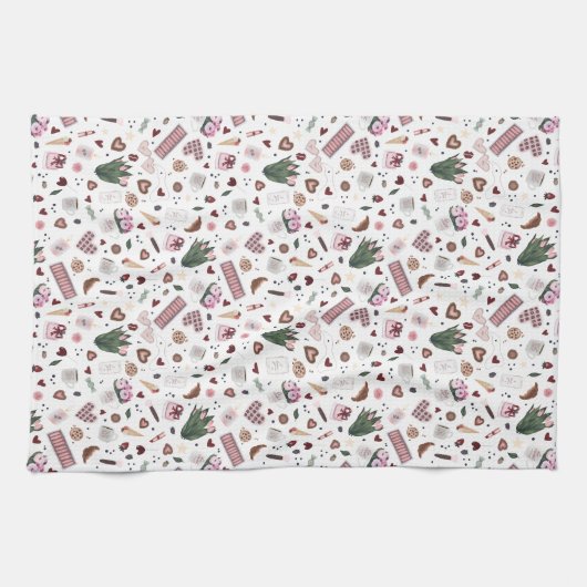 Handtekening patroon Valentijn Theedoek (Horizontaal)