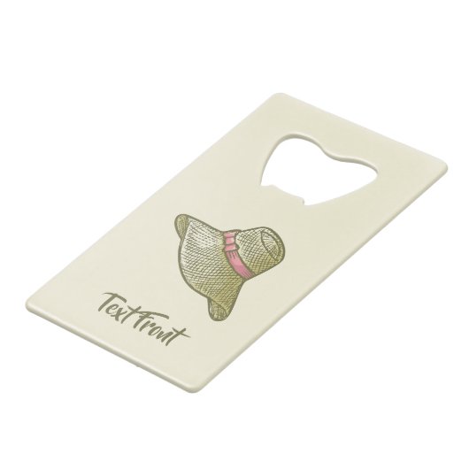 Handtekening Pet Geel Creditkaart Flessenopener (Voorkant Gekanteld)