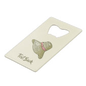 Handtekening Pet Geel Creditkaart Flessenopener (Achterkant Gekanteld)