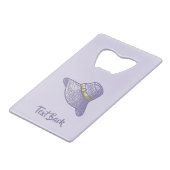 Handtekening Pet Lila Creditkaart Flessenopener (Achterkant Gekanteld)