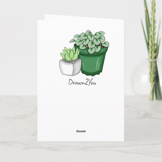 Handtekening Planten | Fijne verjaardag Kaart (Achterkant)