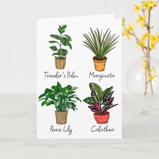Handtekening Planten | Fijne verjaardag Kaart (Gele Bloem)