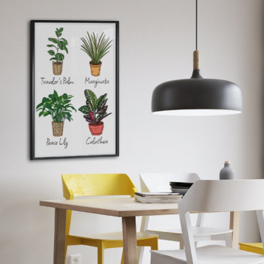 Handtekening Planten wandkunst Canvas Afdruk