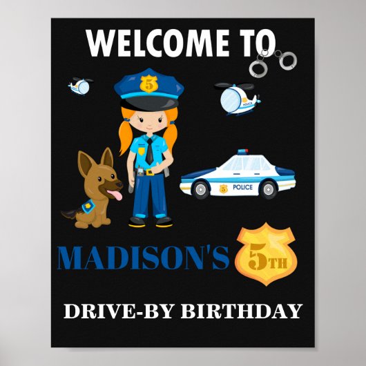 Handtekening politiemensen met naam en toenaam poster (Voorkant)