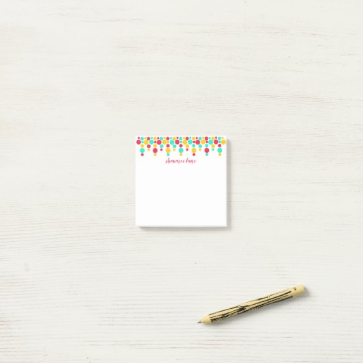 Handtekening Polka Dots Personalized Post-it Notes (Op bureau)