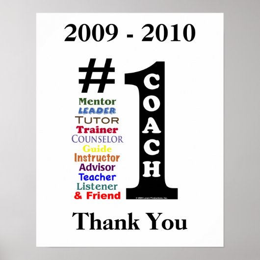 Handtekening Poster voor #1 coach (Voorkant)
