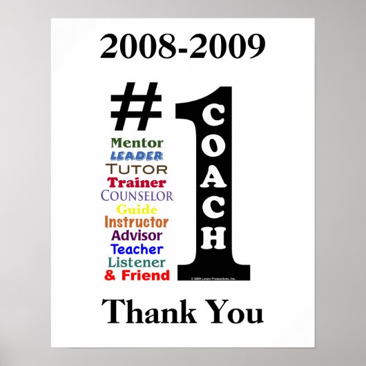 Handtekening Poster voor #1 coach (Voorkant)