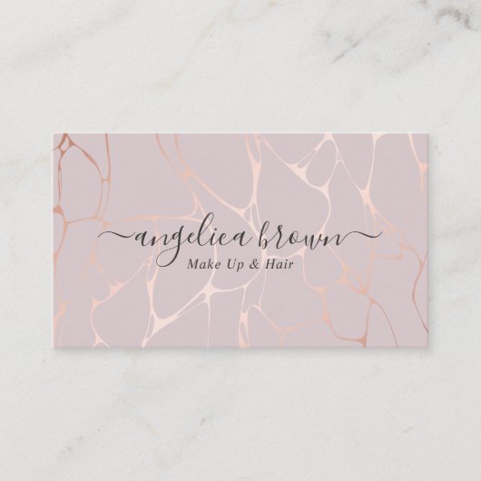 Handtekening roos Gold Marble Pattern Visitekaartje (Voorkant)